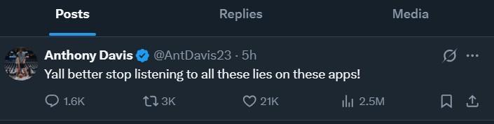 浓眉发文驳斥Shams报道:你们最好别听信这些谣言!